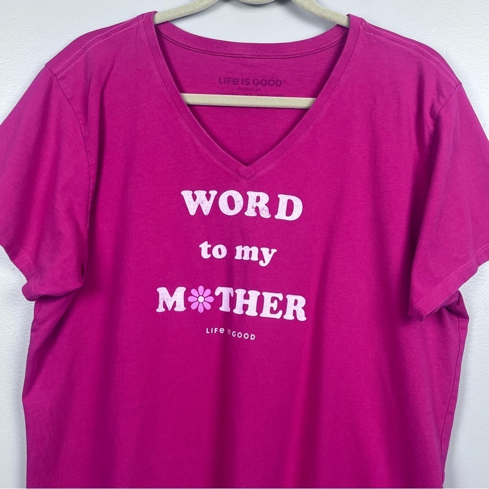 Life Is Good Women's Crusher 100% Cotton V-Neck Tee Shirt Size XL; Mom Themed - Picture 2 of 11